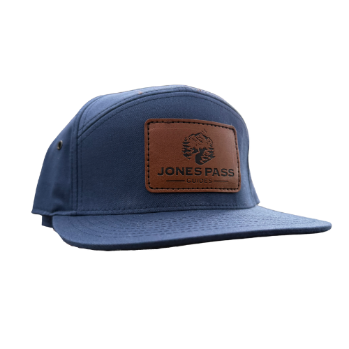 Jones Pass Guides Leather Patch on Blue Twill 7 Panel