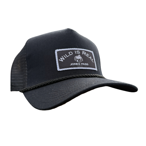 Jones Pass Guides Black Twill Hat w/ Wild is Real Patch