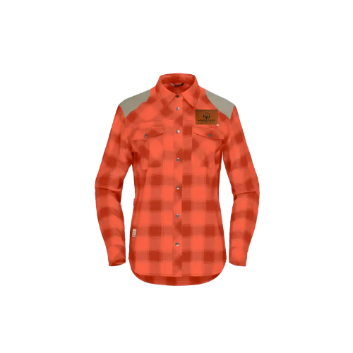 Women's Noronna Functional Flannel Shirt with JPG Leather Logo Patch