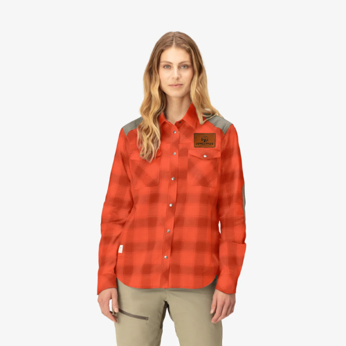 Women's Noronna Functional Flannel Shirt with JPG Leather Logo Patch