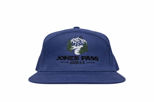 Jones Pass Guides Embroidered Blue Twill 7 Panel