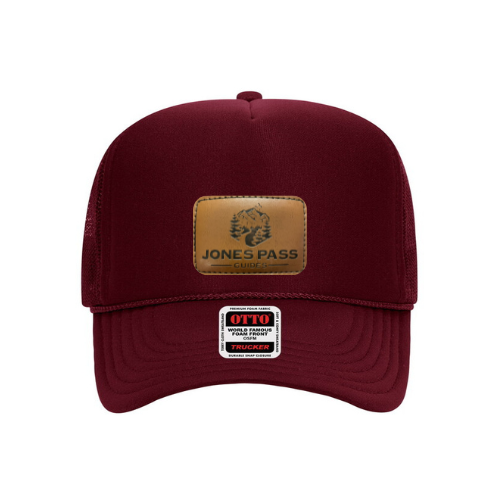 Burgundy Trucker Hat w/ Leather Logo Patch