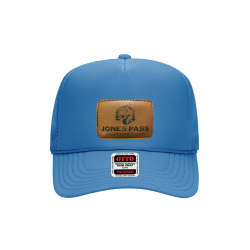 Sky Blue Trucker Hat w/ Leather Logo Patch