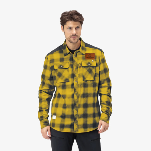 Men's Noronna Functional Flannel Shirt with JPG Leather Logo Patch