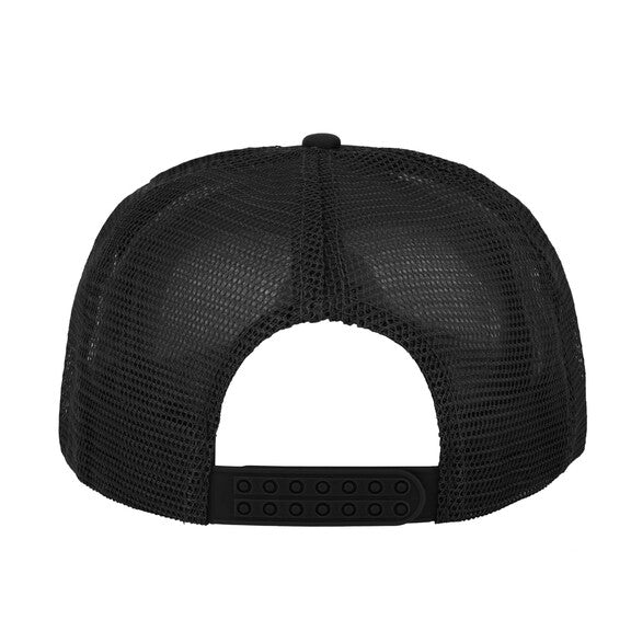 Black Trucker Hat w/ Leather Logo Patch