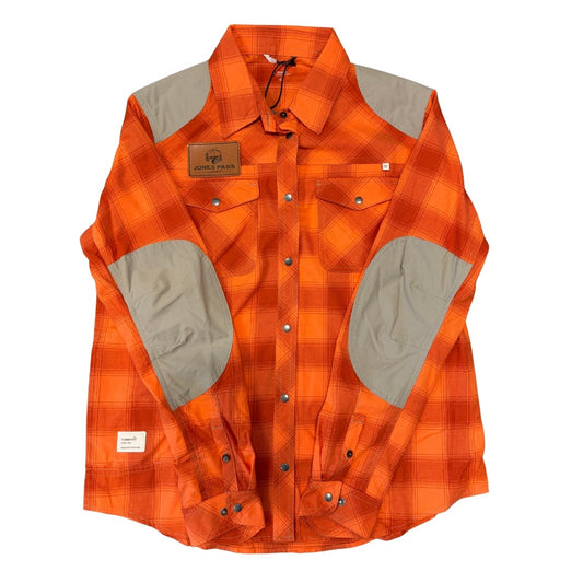 Women's Noronna Functional Flannel Shirt Orange with JPG Logo Patch