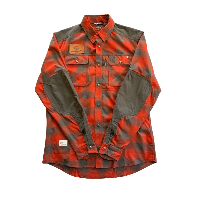 Men's Noronna Functional Flannel Shirt with JPG Leather Logo Patch
