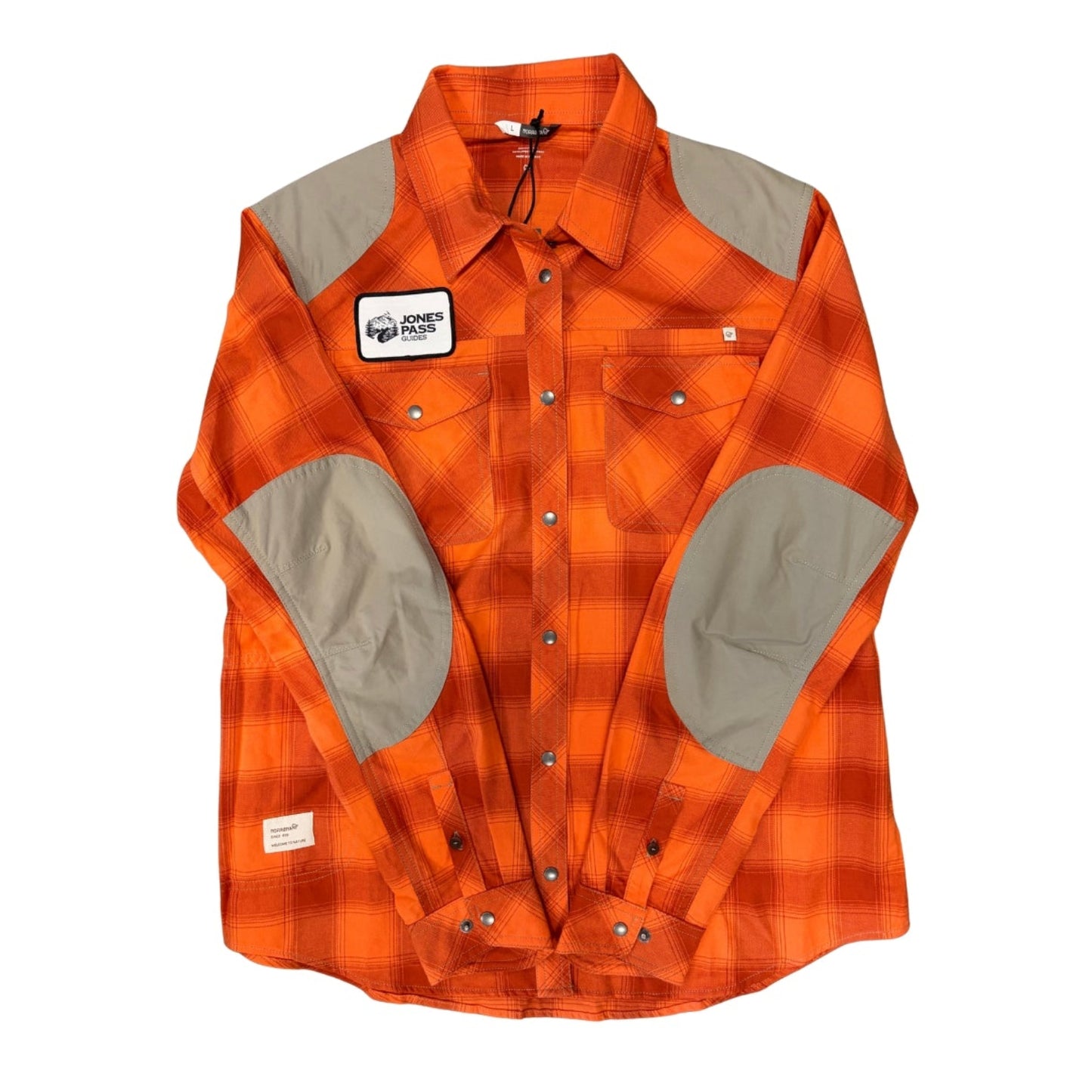 Women's Noronna Functional Flannel Shirt Orange with JPG Logo Patch
